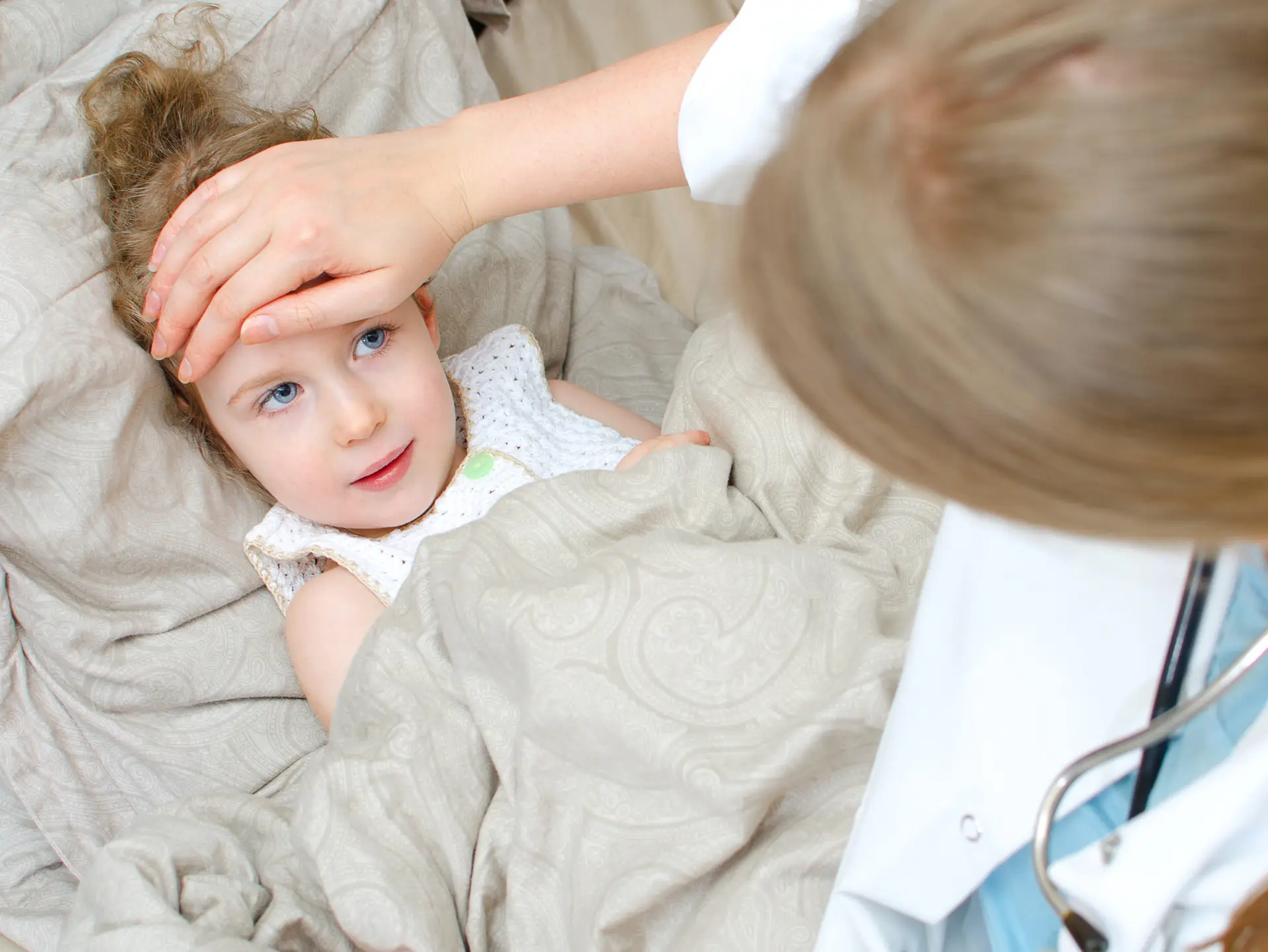 Sick girl in bed - dangers of lead water