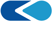 A blue logo featuring a curved, pointed shape on the left and a glossy water droplet on the right, both arranged horizontally against a white background—ideal for brands specializing in water conditioning or water softeners.