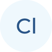 A light blue circle with the dark blue letters Cl centered inside it, on a white background.